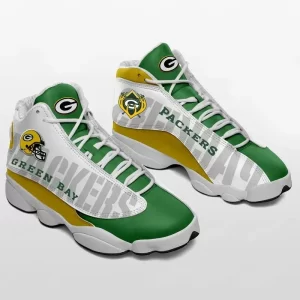 Green Bay Packers Team Air Jordan 13 Custom Football Team Sneakers