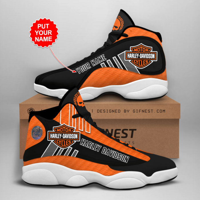 Harley Davidson 02 Men'S Jordan 13 Custom Name Personalized Shoes