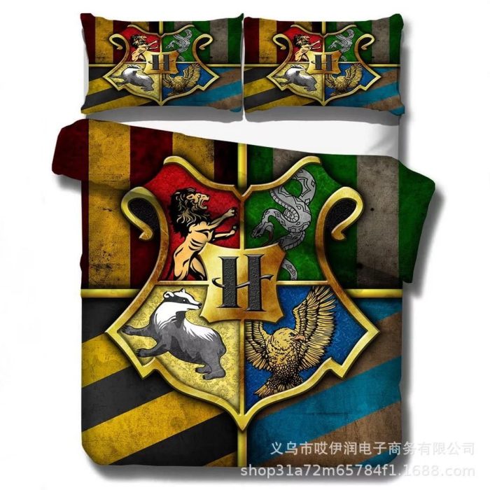 Harry Potter Gryffindor Slytherin Ravenclaw And Hufflepuff #42 Duvet Cover Pillowcase Bedding Set Home Decor