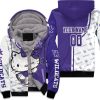 Hello Kitty Hug Kentucky Wildcats Logo 3D Personalized Unisex Fleece Hoodie