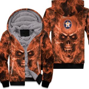 Houston Astros Mlb Fans Skull Unisex Fleece Hoodie