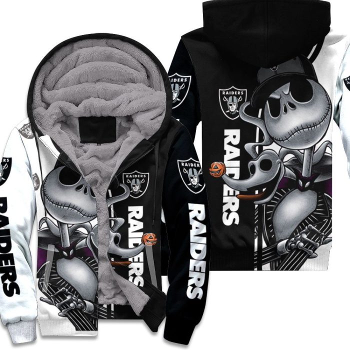 Jack Skellington Las Vegas Raiders 3D Unisex Fleece Hoodie