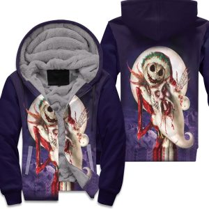 Jack Skellington Santa Costume Nightmare Before Christmas Halloween 3D Unisex Fleece Hoodie