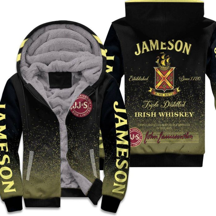 Jameson Irish Whiskey Triple Distilled Logo For Lovers 3D Unisex Fleece Hoodie