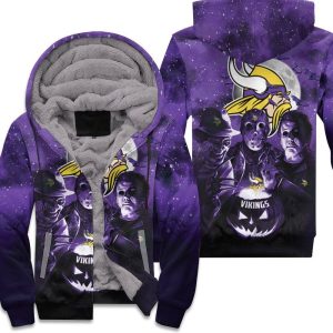 Jason Freddy Myers Minnesota Vikings Halloween All Over 3D T Unisex Fleece Hoodie