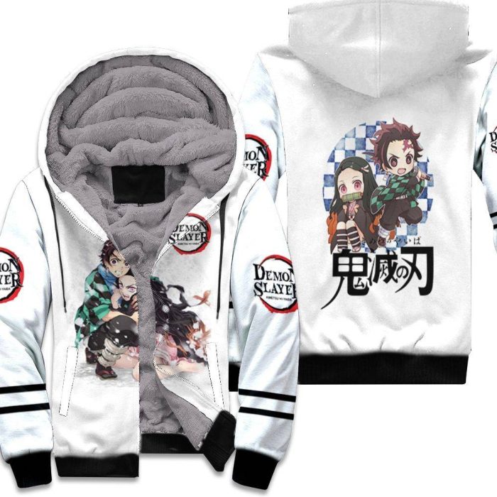 Kamado Tanjiro Hug Kamado Nezuko Anime Kimetsu No Yaiba Unisex Fleece Hoodie