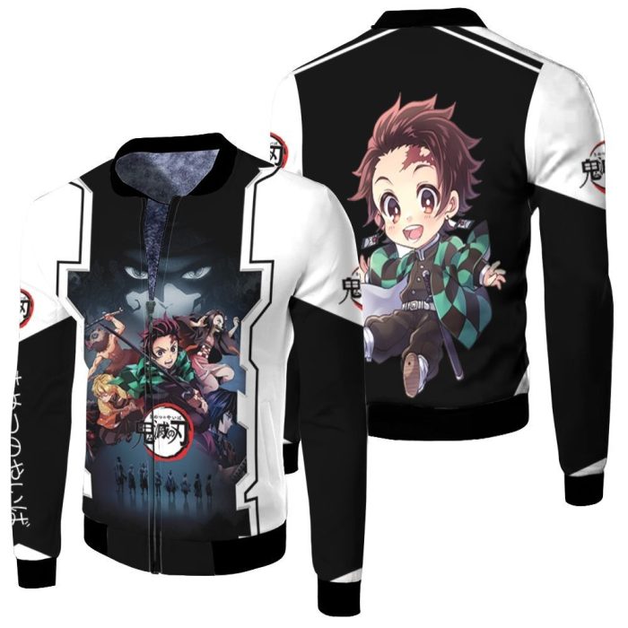 Kimetsu No Yaiba Anime Tanjiro Kamado Fleece Bomber Jacket