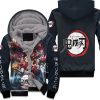 Kimetsu No Yaiba Anime Tanjiro With Demon Slayers Corps Black Unisex Fleece Hoodie