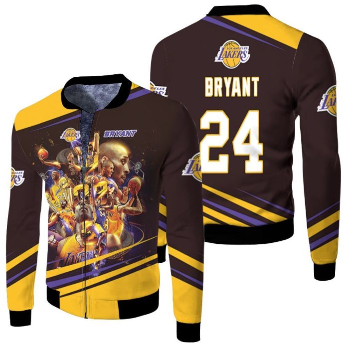 Kobe Bryant 24 Los Angeles Lakers Pictures Fleece Bomber Jacket