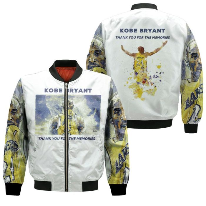 Kobe Bryant Los Angeles Lakers In Heaven Thank You For The Memories Bomber Jacket