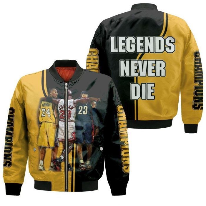 Kobe Bryant Michael J Lebron James Legends Never Die Champions Bomber Jacket