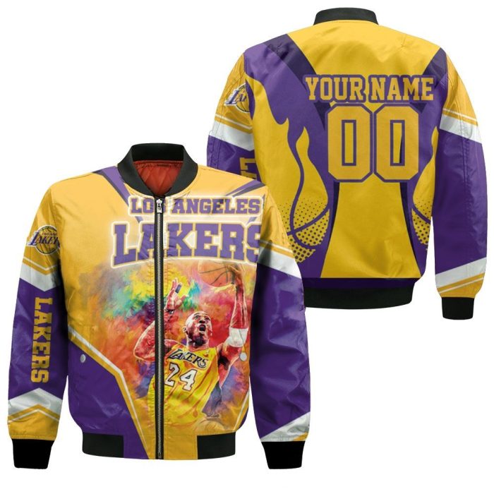 Legend Kobe Bryant 24 Los Angeles Lakers Western Conference Personalized Bomber Jacket