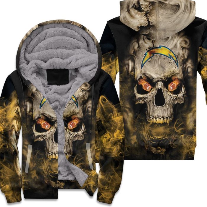 Los Angeles Chargers Skull Los Angeles Chargers 3D Unisex Fleece Hoodie