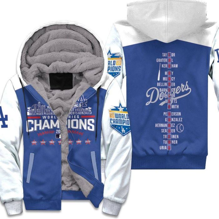 Los Angeles Dodgers Team Name World Series Champions 3D Unisex Fleece Hoodie