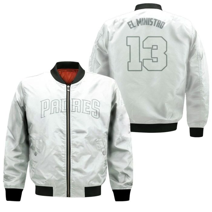 Manny Machado El Ministro San Diego Padres Player White 2019 Inspired Style Bomber Jacket