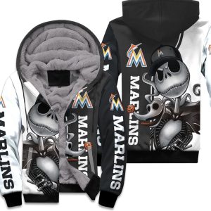 Marlins Jack Skellington And Zero Unisex Fleece Hoodie