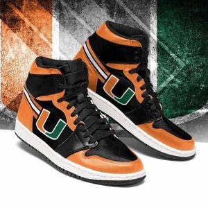 Miami Hurricanes NCAA Air Jordan 1 Sport Custom Sneakers JDH1565
