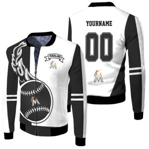 Miami Marlins 3D Fleece Bomber Jacket