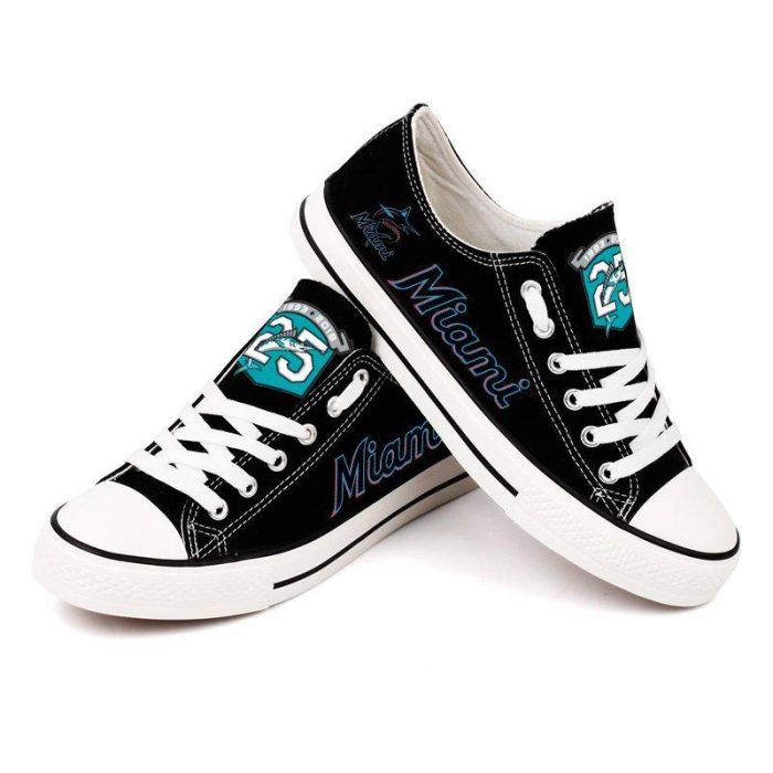 Miami Marlins MLB Baseball 2 Gift For Fans Low Top Custom Canvas Shoes