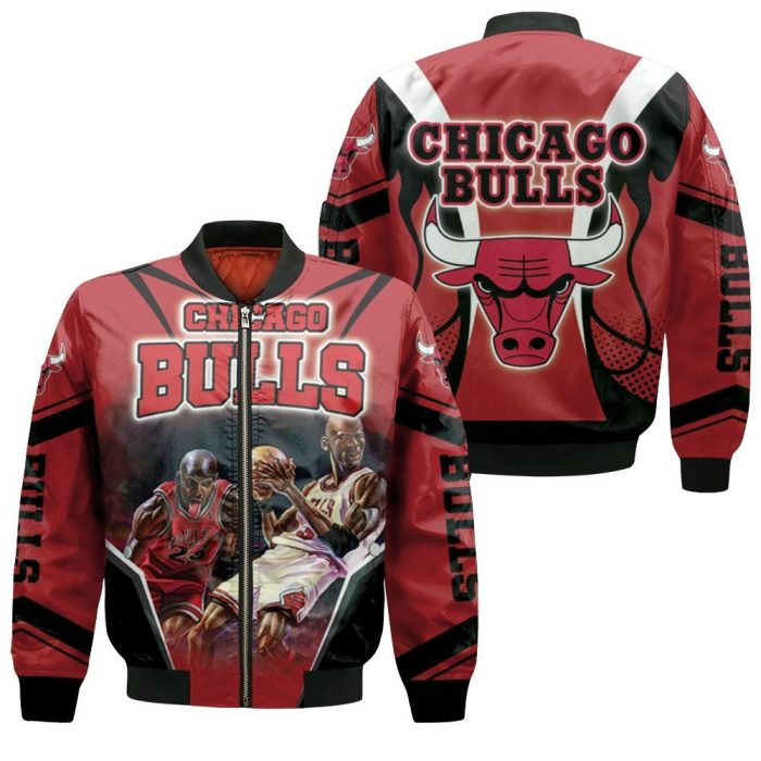 Michael Jordan 23 Chicago Bulls Caricature Style Bomber Jacket