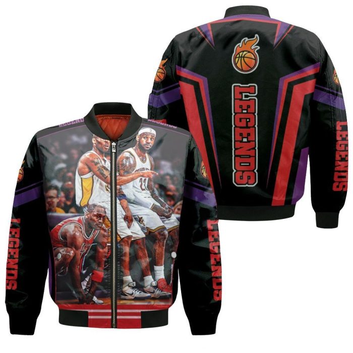 Michael Jordan Kobe Bryant Lebron James NBA Legend Bomber Jacket