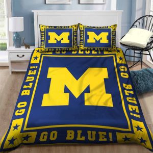 Michigan Wolverines Bedding Set Sleepy - 1 Duvet Cover & 2 Pillow Cases BS2988