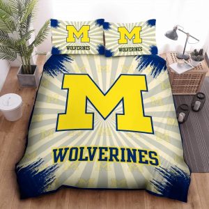 Michigan Wolverines Duvet Cover Pillowcase Bedding Set BS1106