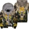 Michigan Wolverines Skull Michigan Wolverines 3Ds Unisex Fleece Hoodie