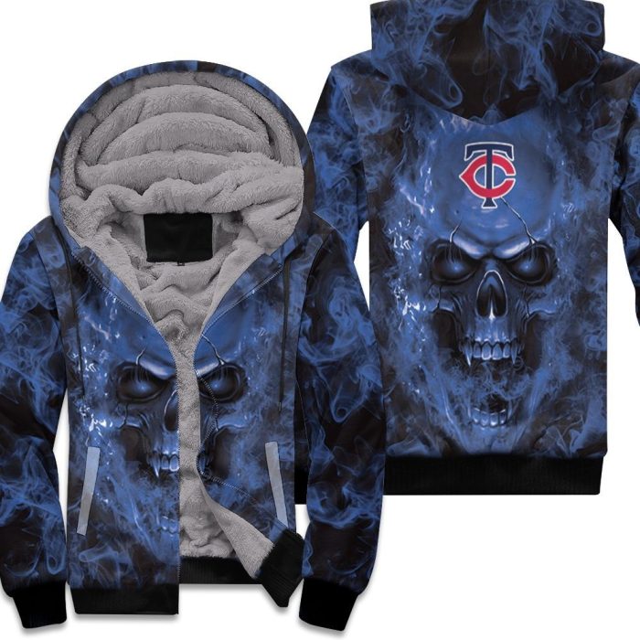 Minnesota Twins Mlb Fans Skull Unisex Fleece Hoodie