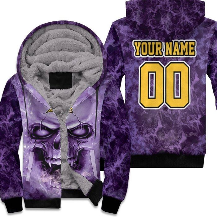 Minnesota Vikings Skull For Vikings Fans 3D Personalized Unisex Fleece Hoodie