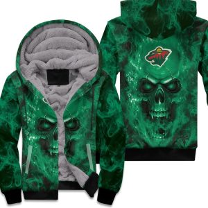 Minnesota Wild Nhl Fans Skull Unisex Fleece Hoodie