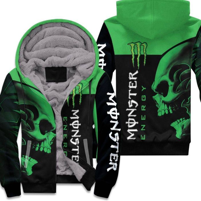 Monster Energy Drink Logo With Skull Unisex Fleece Hoodie