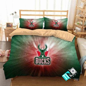 NBA Milwaukee Bucks 3 Logo 3D Duvet Cover Bedding Sets N