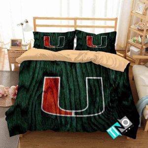 NCAA Miami Hurricanes 2 Logo N 3D Duvet Cover Bedding Sets BS3457