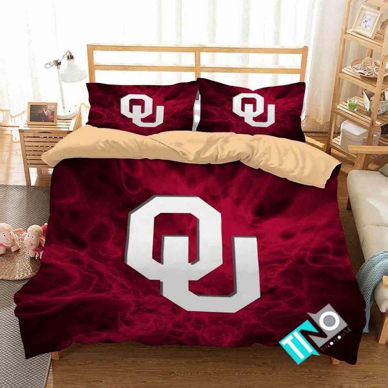 NCAA-Oklahoma-Sooners-2-Logo-V-3D-Duvet-Cover-Bedding-Sets NCAA Oklahoma Sooners 2 Logo V 3D Duvet Cover Bedding Sets