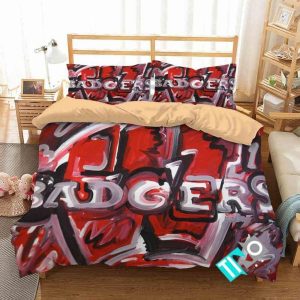NCAA Wisconsin Badgers 2 Logo N 3D Duvet Cover Bedding Sets BS3459