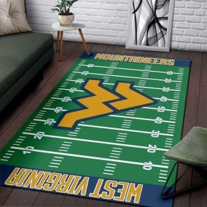 NFL Football Fans West Virginia Mountaineers Home Field Area Rug Football Home Decor R0995
