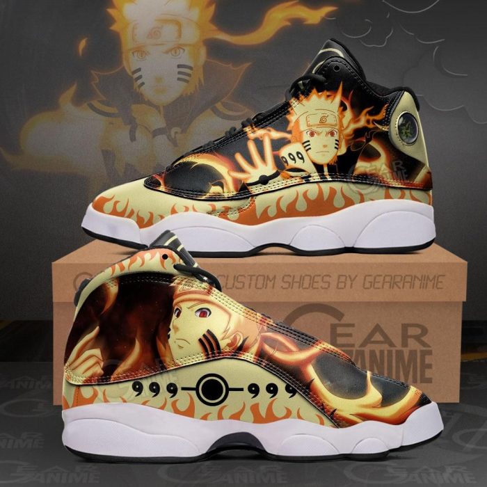 Naruto Kurama Mode Jordan 13 Sneakers Naruto Custom Anime Shoes