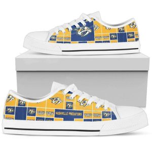 Nashville Predators NHL Hockey 2 Low Top Sneakers Low Top Shoes