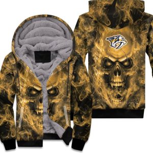 Nashville Predators Nhl Fans Skull Unisex Fleece Hoodie