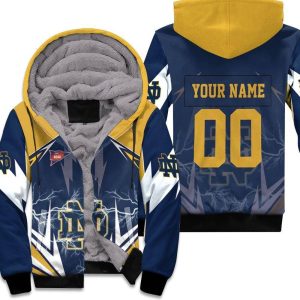 Ncaa Notre Dame Fighting Irish Lightning 3D Personalized 1 Unisex Fleece Hoodie