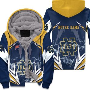 Ncaa Notre Dame Fighting Irish Lightning 3D Unisex Fleece Hoodie