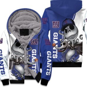 New York Giants Jack Skellington And Zero Unisex Fleece Hoodie