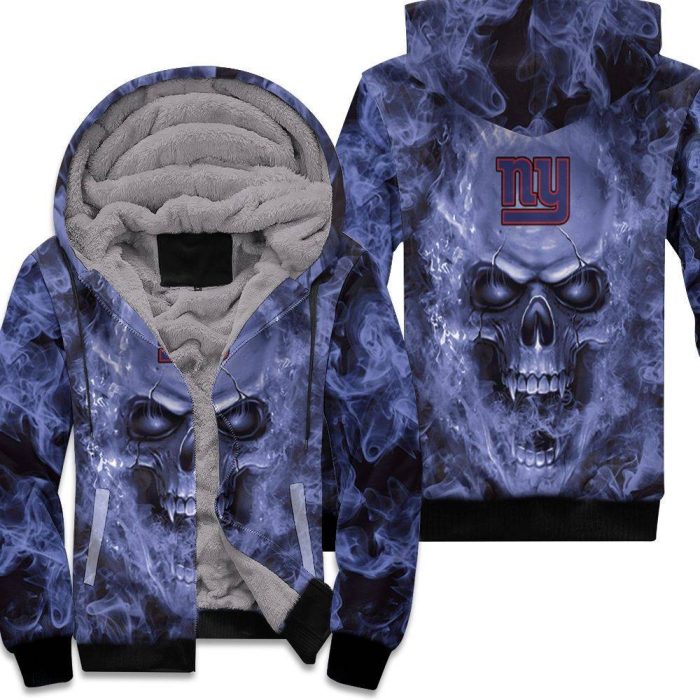 New York Giants Nfl Fans Skull Unisex Fleece Hoodie