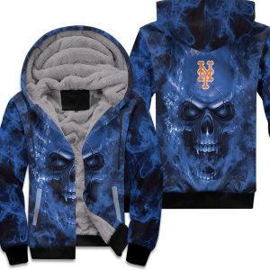 New York Mets Mlb Fans Skull Unisex Fleece Hoodie