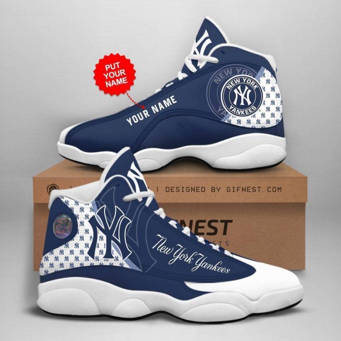 New York Yankees 02 Jordan 13 Personalized Shoes New York Yankees 02 Customized Name Sneaker