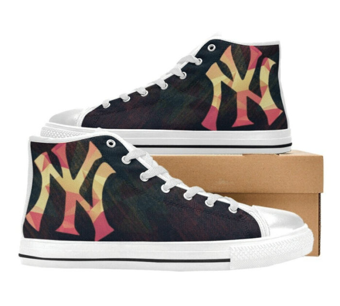 New York Yankees MLB Baseball 3 Custom Canvas High Top Shoes