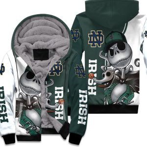 Notre Dame Fighting Irish Jack Skellington And Zero Unisex Fleece Hoodie