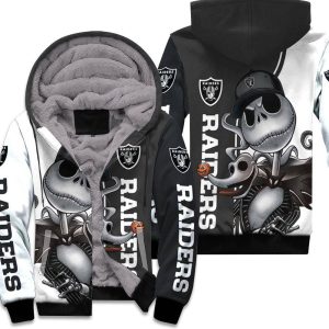 Oakland Raiders Jack Skellington And Zero Unisex Fleece Hoodie