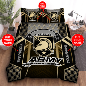 Personalized Army Black Knights Duvet Cover Pillowcase Bedding Set